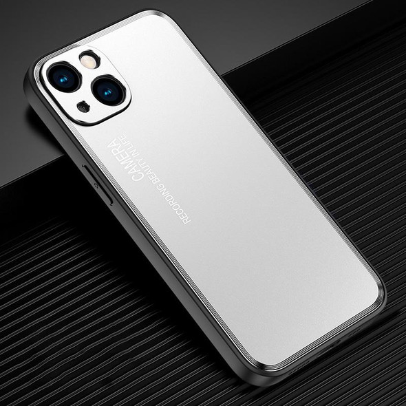 Light and Shadow Series Frosted Metal Phone Case - iPhone 14(Silver)