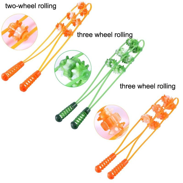 3PCS Plastic Back Puller Shoulder Waist Back Manual Roller Massager, Style: Two Wheels (Yellow)