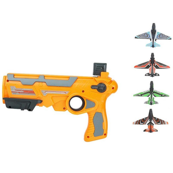 BY-0212 Foam Plane Hand Throw Catapult Aircraft Launcher Glider Model, Color: Yellow + 4 x Planes