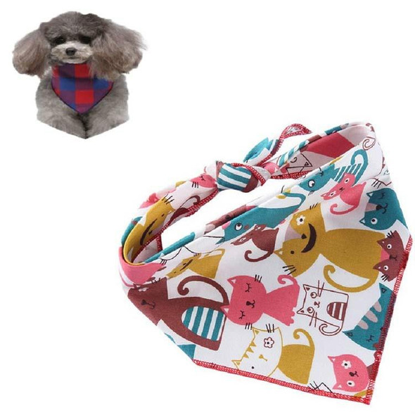 2 PCS Cotton Cartoon Print Pet Saliva Towel, Size:S 58x41x41cm(SJJ31 Color Cat)