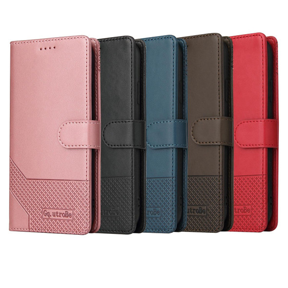 GQUTROBE Skin Feel Magnetic Leather Phone Case - iPhone 13 Pro(Rose Gold)