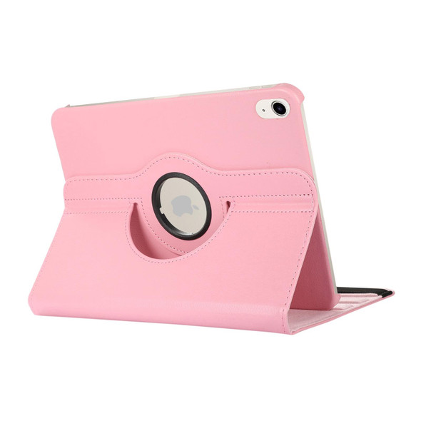 360 Degree Rotation Litchi Texture Flip Leatherette Tablet Case with Holder -  iPad 10.2 2022(Pink)