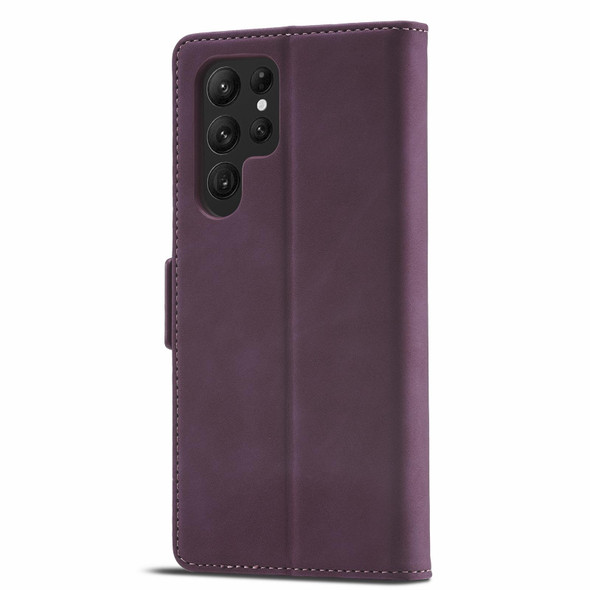 Samsung Galaxy S22 Ultra 5G Forwenw Dual-side Buckle Leather Phone Case(Wine Red)
