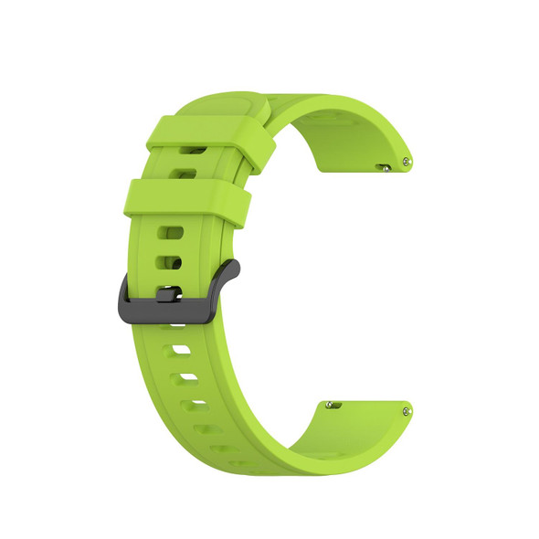 Samsung Galaxy Watch 4 Classic 42mm 20mm Solid Color Soft Silicone Watch Band(Lime Green)