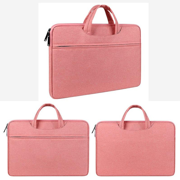 ST01 Large-Capacity Waterproof Shock-Absorbing Laptop Handbag, Size: 15.6 inches(Rose Pink)