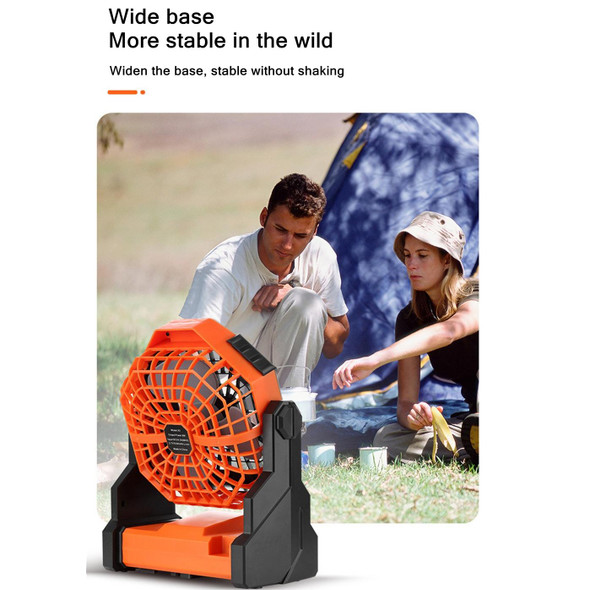 X3 Outdoor Portable Fan USB Charging Air Cooling Fan with LED Night Lamp (Orange)