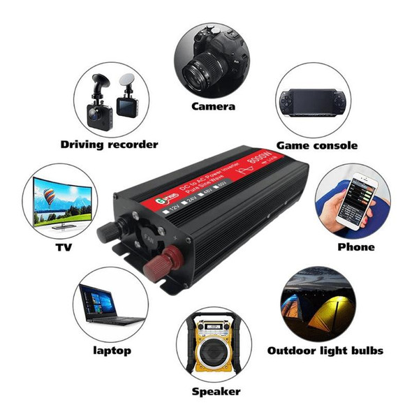 Gurxun 8000W High Power Household Car Sine Wave Inverter, Specification: 60V To 220V