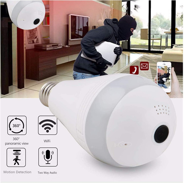 360° Panoramic WiFi 1080P HD Lamp Camera for Home Security