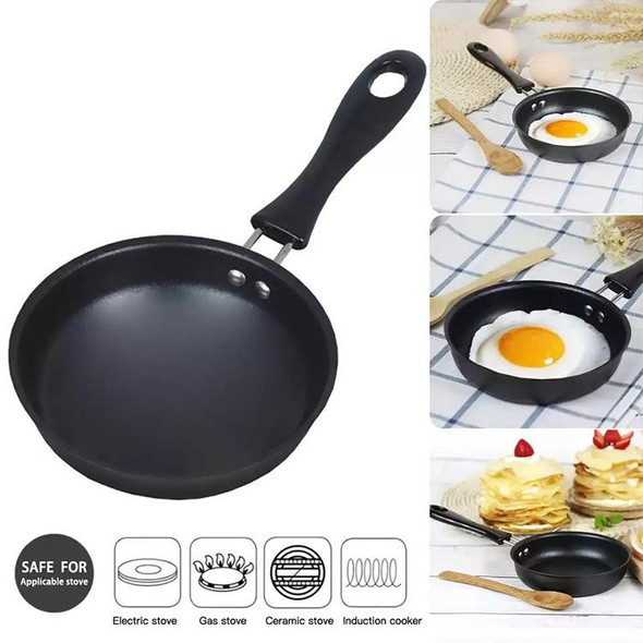2 PCS Mini Egg Frying Panpure Non-Stick  Flat Bottom Pan Multicooker, Size:12cm