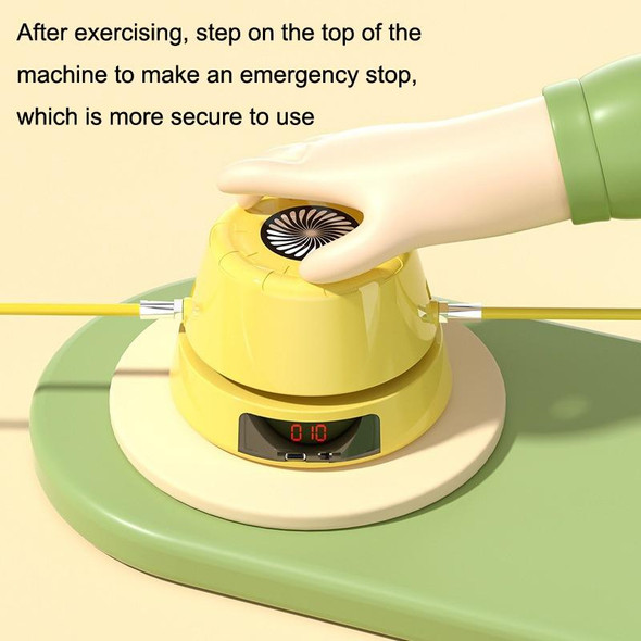 Remote Control Exercise Counting Home Automatic Smart Rope Skipping Machine(Yellow)