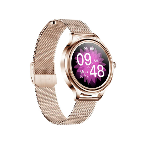 ZX10 1.09 inch HD Color Screen Bluetooth 5.0 IP68 Waterproof Women Smart Watch, Support Sleep Monitor / Menstrual Cycle Reminder / Heart Rate Monitor / Blood Oxygen Monitoring, Style:Steel Strap(Rose