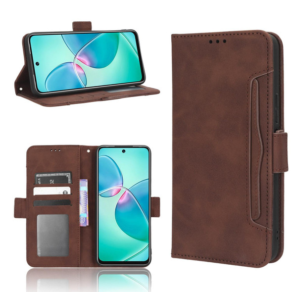 Infinix Note 12i Skin Feel Calf Texture Card Slots Leather Phone Case(Brown)