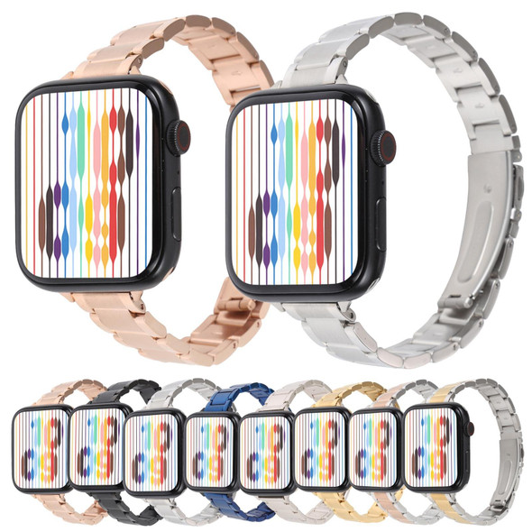 Three Beads Metal Watch Band - Apple Watch Series 7 45mm / 6&SE&5&4 44mm / 3&2&1 42mm(Starlight)