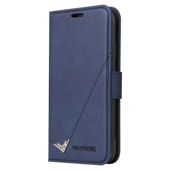 GQUTROBE Right Angle Leather Phone Case - iPhone XR(Blue)