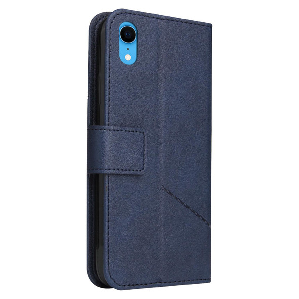 GQUTROBE Right Angle Leather Phone Case - iPhone XR(Blue)