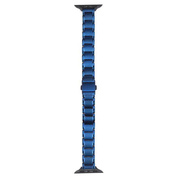 Three Beads Metal Watch Band - Apple Watch Series 7 45mm / 6&SE&5&4 44mm / 3&2&1 42mm(Blue)