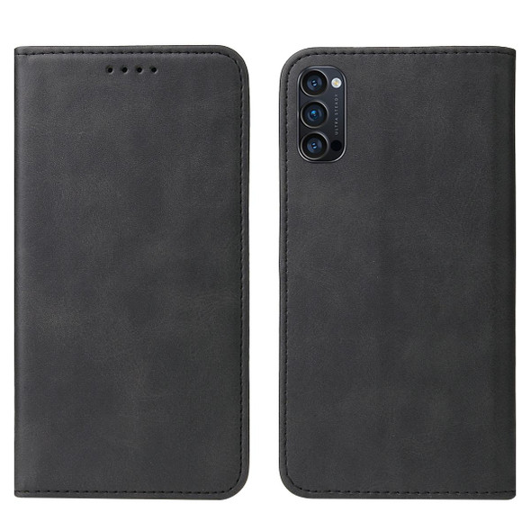 OPPO Reno4 Pro 5G Magnetic Closure Leather Phone Case(Black)