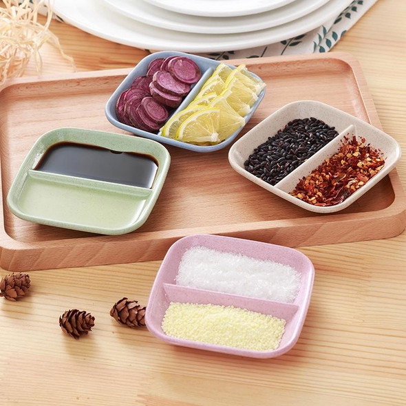 10 PCS Kitchen Accessories 2 in 1 Seasoning Sauce Dishes Wheat Straw Salad Saucer Bowl Tableware Seasoning dish Cooking Tools(Green)