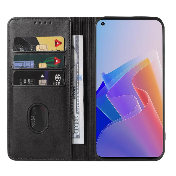 OPPO Reno7 Z 5G Magnetic Closure Leather Phone Case(Black)