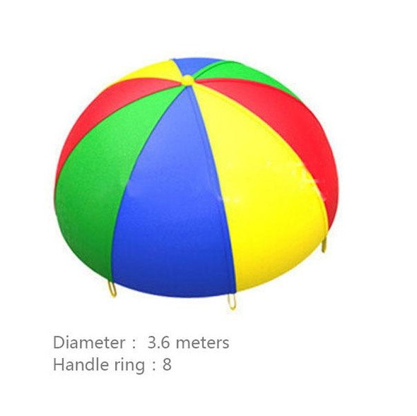 3.6m Children Outdoor Game Exercise Sport Toys Rainbow Umbrella Parachute Play Fun Toy with 8 Handle Straps for Families / Kindergartens / Amusement Parks
