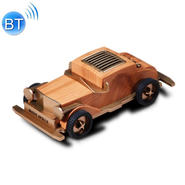 AS60 Retro Car Shape Wooden Subwoofer Mini Wireless Bluetooth Speaker(Light Wood)
