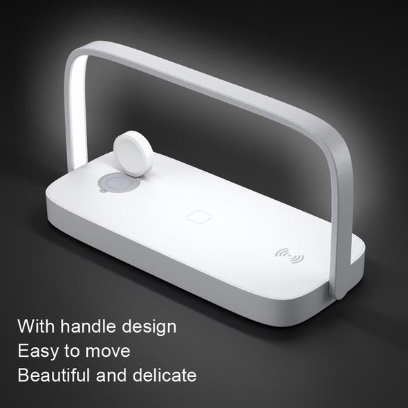 UD10 Mobile Phone Wireless Charger With Small Night Light, - iPhone 12/13&iWatch&AirPods(White)