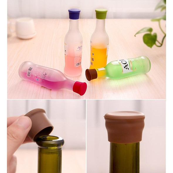 10 PCS Candy Color Silicone Wine Beer Condiments Bottle Stopper Random Color Delivery