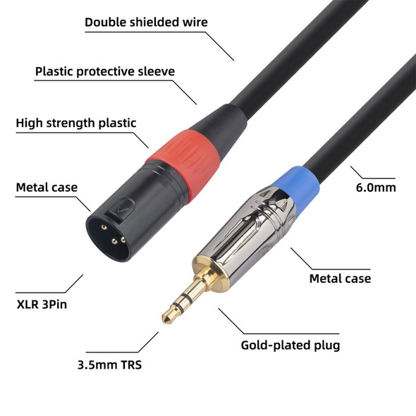 TC194BUXK108-03 3.5mm TRS Male to XLR 3pin Male Microphone Audio Cable, Length: 30cm