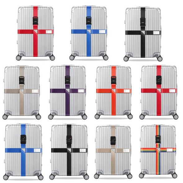 Luggage Reinforcement Straps Fixed Protective Rope With Combination Lock, Color: Rainbow