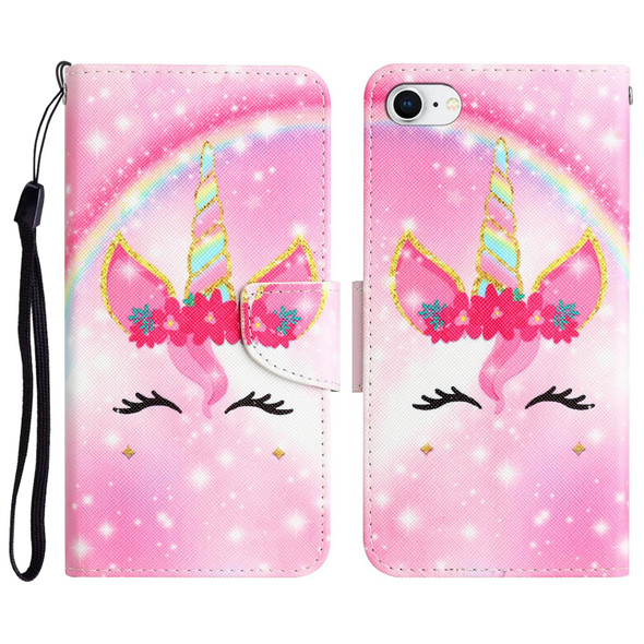 Colored Drawing Leatherette Phone Case - iPhone 7 / 8(Unicorn)