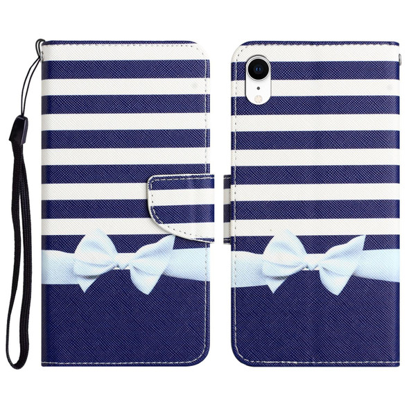 Colored Drawing Leatherette Phone Case - iPhone XR(Bow Knot)