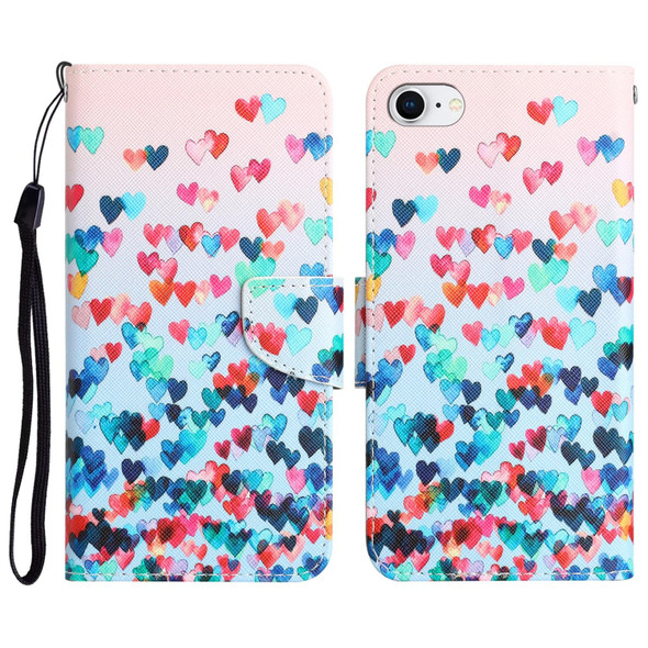 Colored Drawing Leatherette Phone Case - iPhone 7 / 8(Heart)