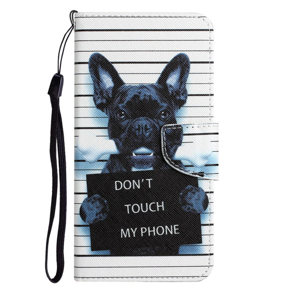 Colored Drawing Leatherette Phone Case - iPhone 12 / 12 Pro(Black Dog)