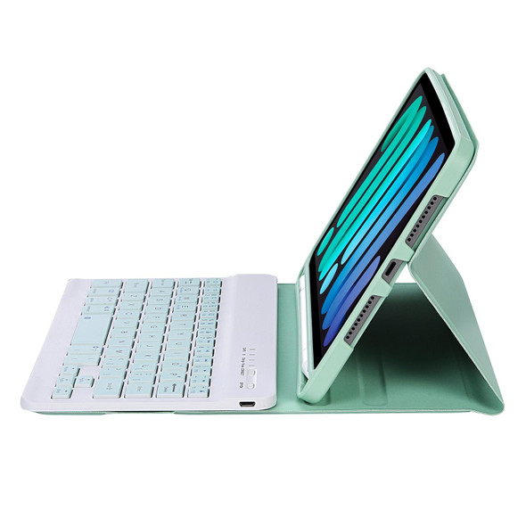 C06B Ultra-thin Candy Colors Bluetooth Keyboard Tablet Case for iPad mini 6, with Stand & Pen Slot (Green)