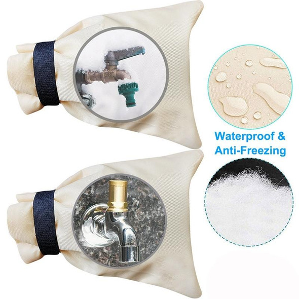 420D Oxford Cloth Outdoor Waterproof Winter Faucet Antifreeze Cover(Khaki)