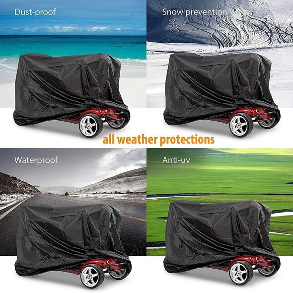 Electric Scooter Dustproof and Anti-ultraviolet Protective Cover,Size: 140x66x91cm(Black)