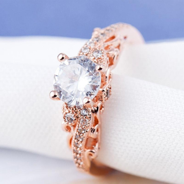 1 Pair Women Fashion Micro-inlaid Zircon Engagement Ring Princess Queen Aristocratic Temperament Couple Ring