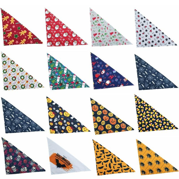 3 PCS Dog Saliva Towel Pet Triangle Bib(Christmas 3)