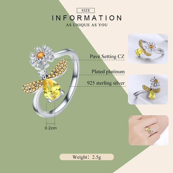 S925 Sterling Silver Ring Bee Blessing Open Ring