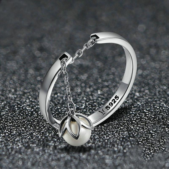 S925 Sterling Silver Ring Open Shell Beads Ladies Ring