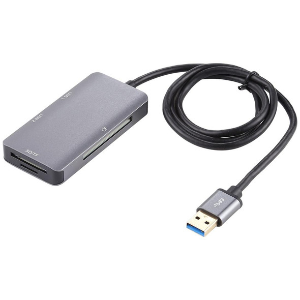 5 In 1 Dual USB 3.0 + CF + TF + SD Multi-function USB 3.0 Card Reader