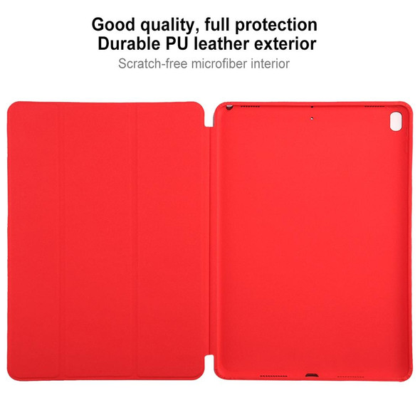 iPad Air 3 10.5 inch Horizontal Flip Smart Leather Case with Three-folding Holder(Red)