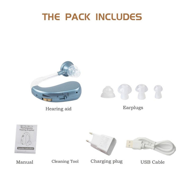 Hearing Aid Audiphones Sound Amplifier EU Plug(Golden)