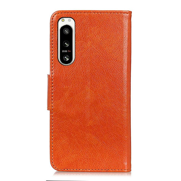 Sony Xperia 5 IV Nappa Texture Leather Phone Case(Orange)
