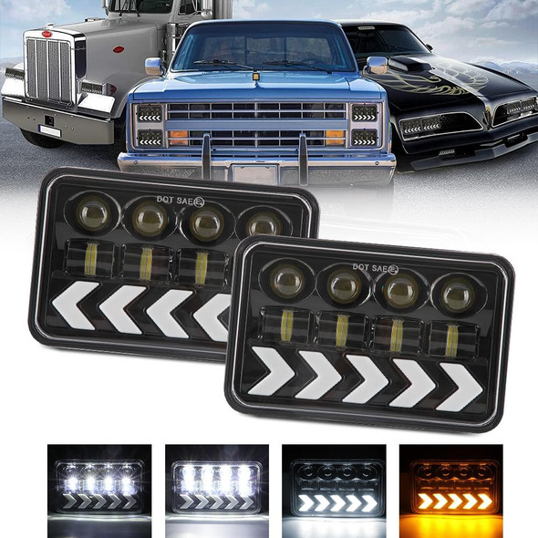 1 Pair 5 inch Square Fishbone Running Water Turn Signal Light