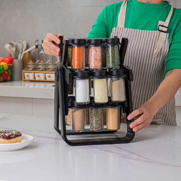 18 Piece Jar Rotating Spice Rack