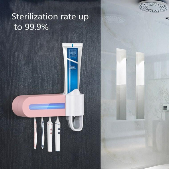 Smart Toothbrush Sterilizer UV Sterilization Electric Wall-mounted Toothbrushing Cup Rack(White)