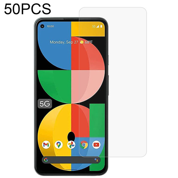 50 PCS 0.26mm 9H 2.5D Tempered Glass Film - Google Pixel 5a