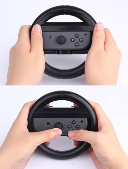 Nintendo Switch Joy-Con Controller (Not Included) Round Gaming Steering Wheel(Black)