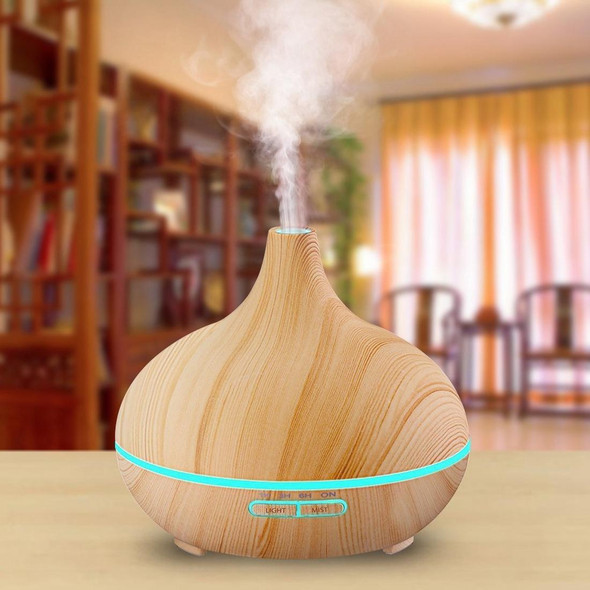 W350 14W 300ML Wood Grain Aromatherapy Air Purifier Humidifier with LED Light for Office / Home Room(Brown)